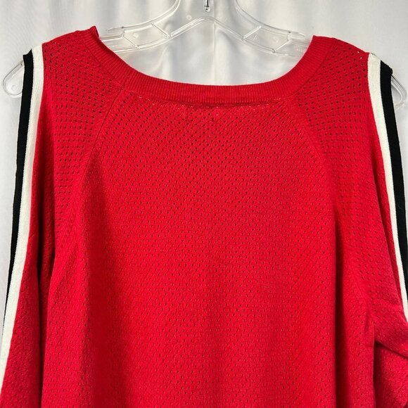 Lee Womens Multicolor Long Slit Sleeve Round Neck Perforated Top Size XL - Picture 4 of 10